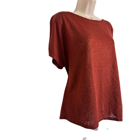 Bobeau Boat Neck Size Large Rushed Puff Short Sleeve Knit Stretch Top NWT - Picture 4 of 8